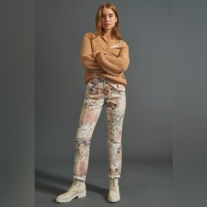 Anthropologie | The Wanderer Pant Tapestry‎ Print Button Fly Size 26